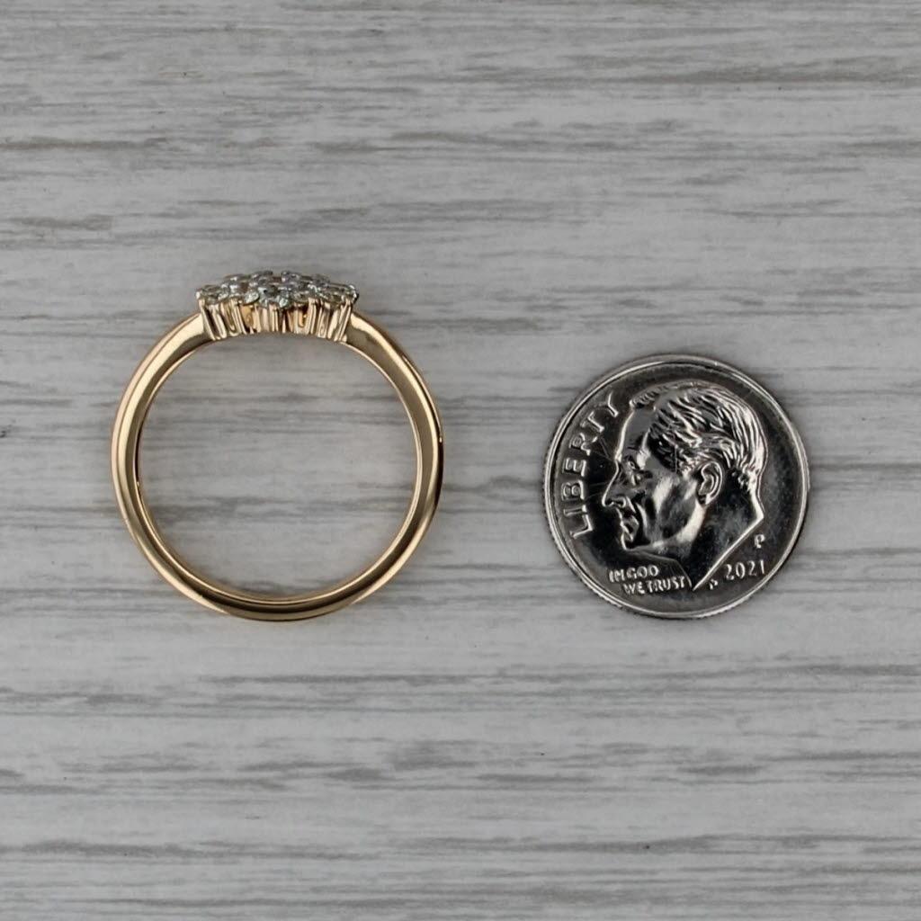 Anello a grappolo di diamanti da 0,59 carati in oro giallo 18k misura 8 COA Fidanzamento in vendita 2
