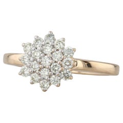 0.59ctw Diamond Cluster Ring 18k Yellow Gold Size 8 COA Engagement