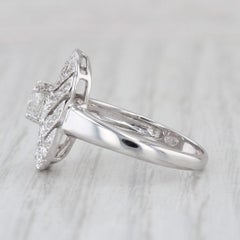 0.59ctw Diamond Engagement Ring 14k White Gold Size 7.25 Pave Openwork