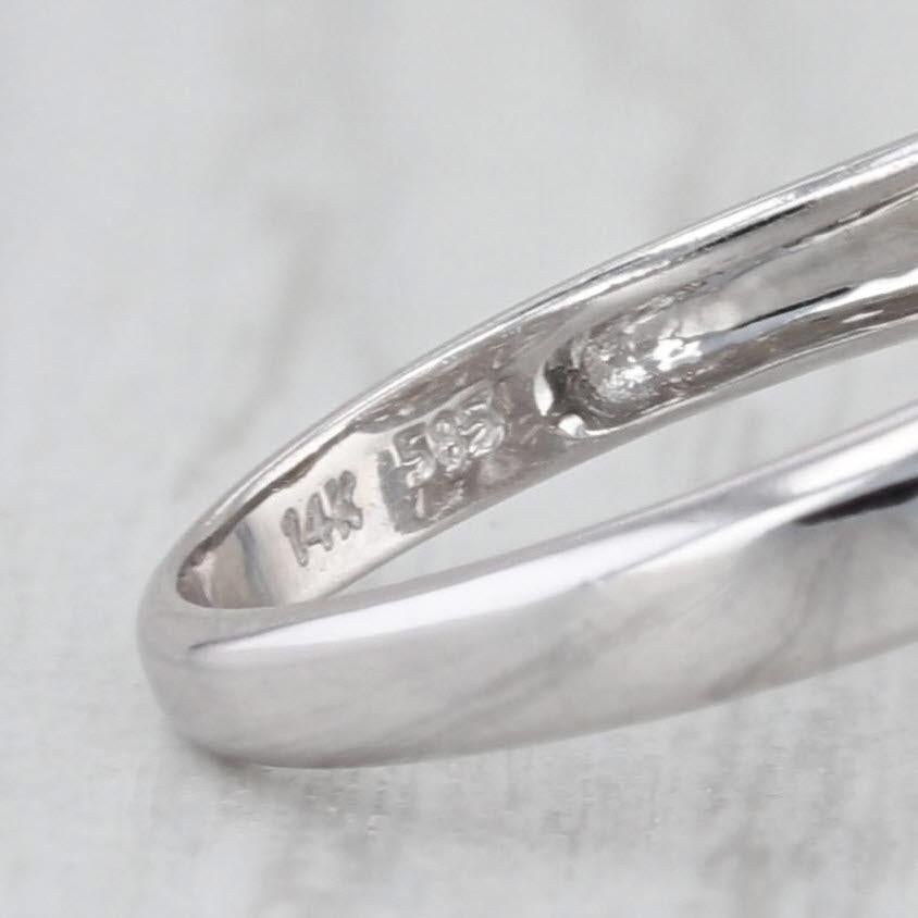 0,59ctw Diamant Verlobungsring 14k Weißgold Größe 7,25 Pave Openwork im Angebot 3