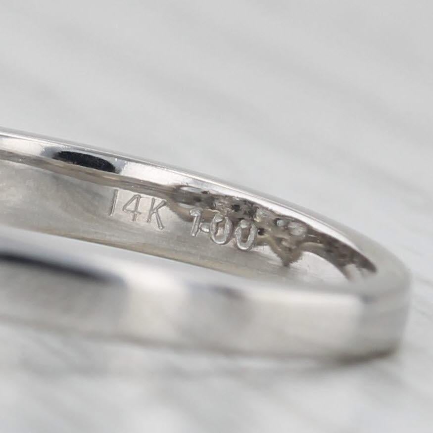 Bague de fiançailles à grappes de fleurs en or blanc 14 carats avec diamants 0,59 carat, taille 7,25 en vente 1