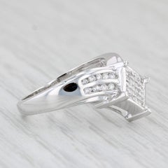 0.59ctw Diamond Ring 14k White Gold Size 7 Contoured V Enhancer