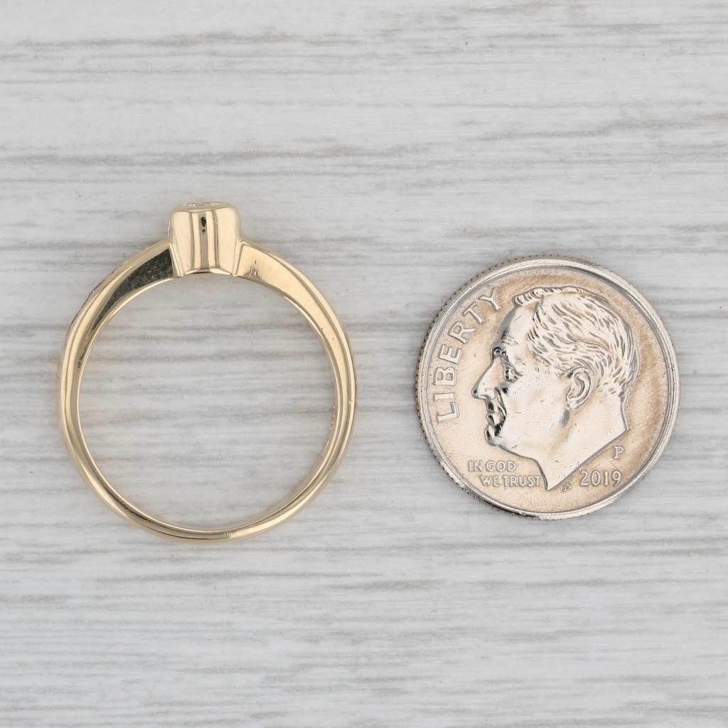 0.59ctw Round Diamond Engagement Ring 14k Yellow Gold Size 6.5 In Good Condition In McLeansville, NC