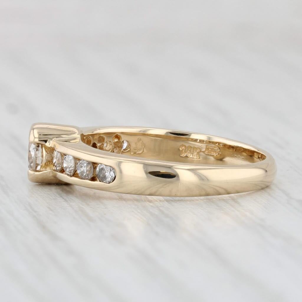 0.59ctw Round Diamond Engagement Ring 14k Yellow Gold Size 6.5 1