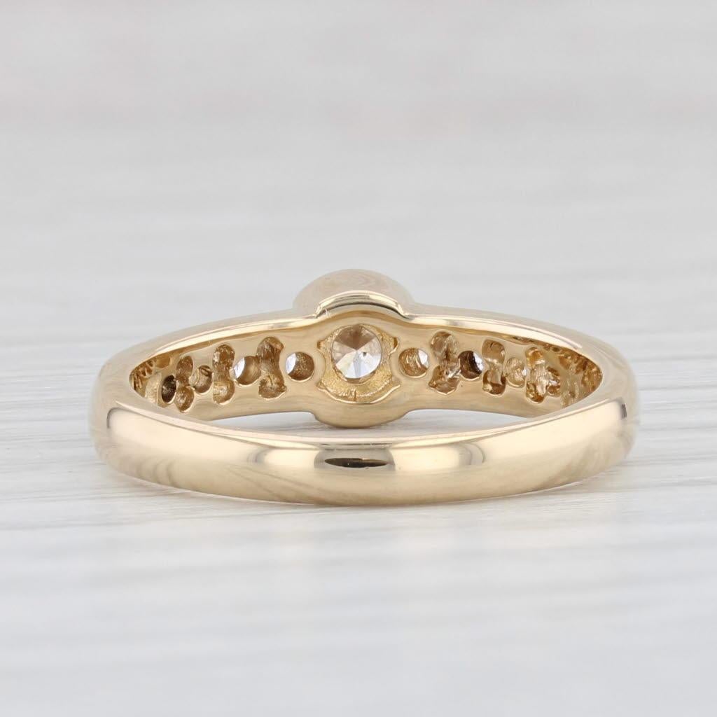 0.59ctw Round Diamond Engagement Ring 14k Yellow Gold Size 6.5 2