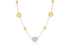 0.59tcw 14K White Gold Brilliant Round Cut Diamond Semi-Circle Cluster Necklace