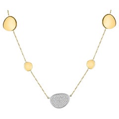 Collana a grappolo di diamanti a taglio rotondo brillante in oro bianco 14 carati da 0,59tcw