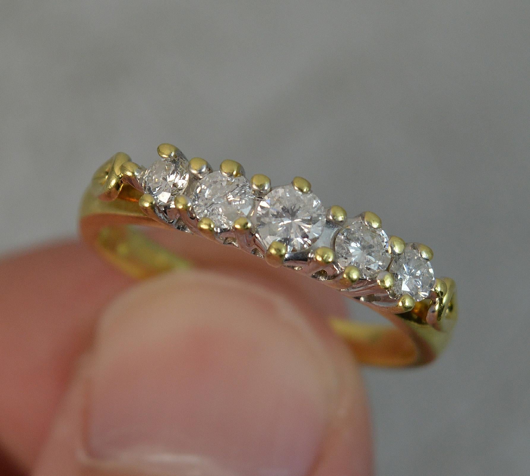 0.5 Carat Diamond 18 Carat Gold Five-Stone Stack Ring 1