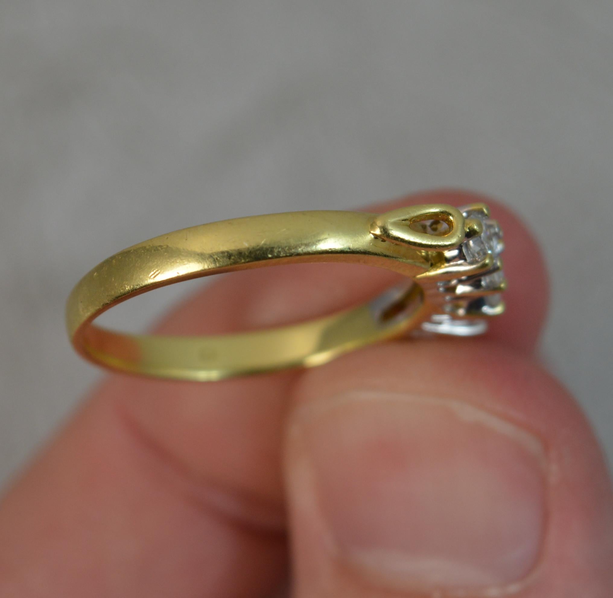 0.5 Carat Diamond 18 Carat Gold Five-Stone Stack Ring In Good Condition In St Helens, GB