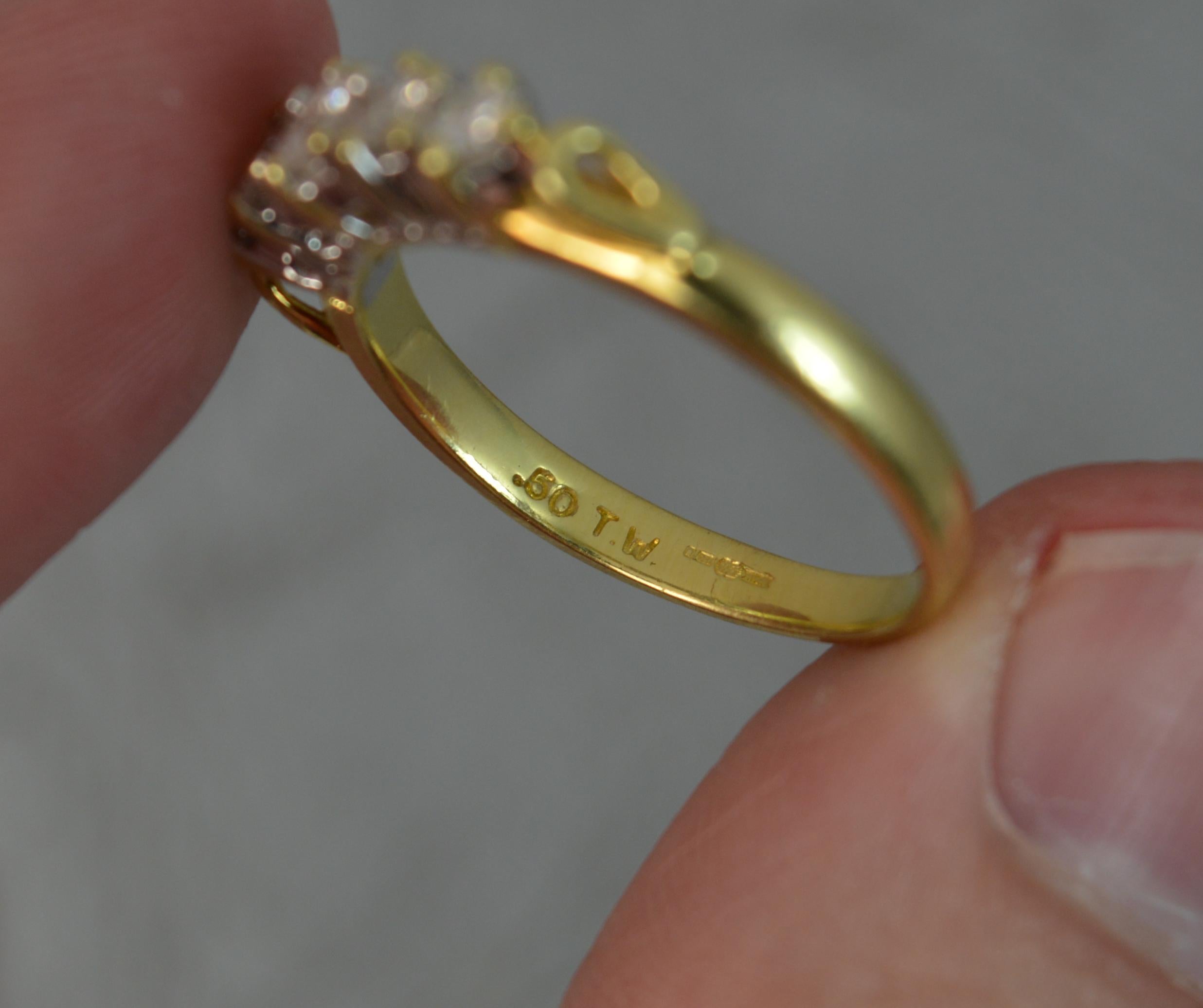 Women's 0.5 Carat Diamond 18 Carat Gold Five-Stone Stack Ring