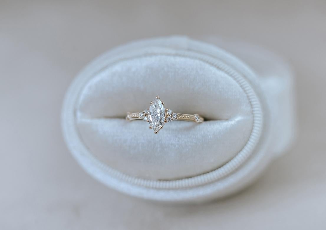For Sale:  0.5ct marquise diamond engagement ring 3