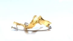 .05ct Natural Diamonds Peace Emblem Gold Pin 18kt Gold*