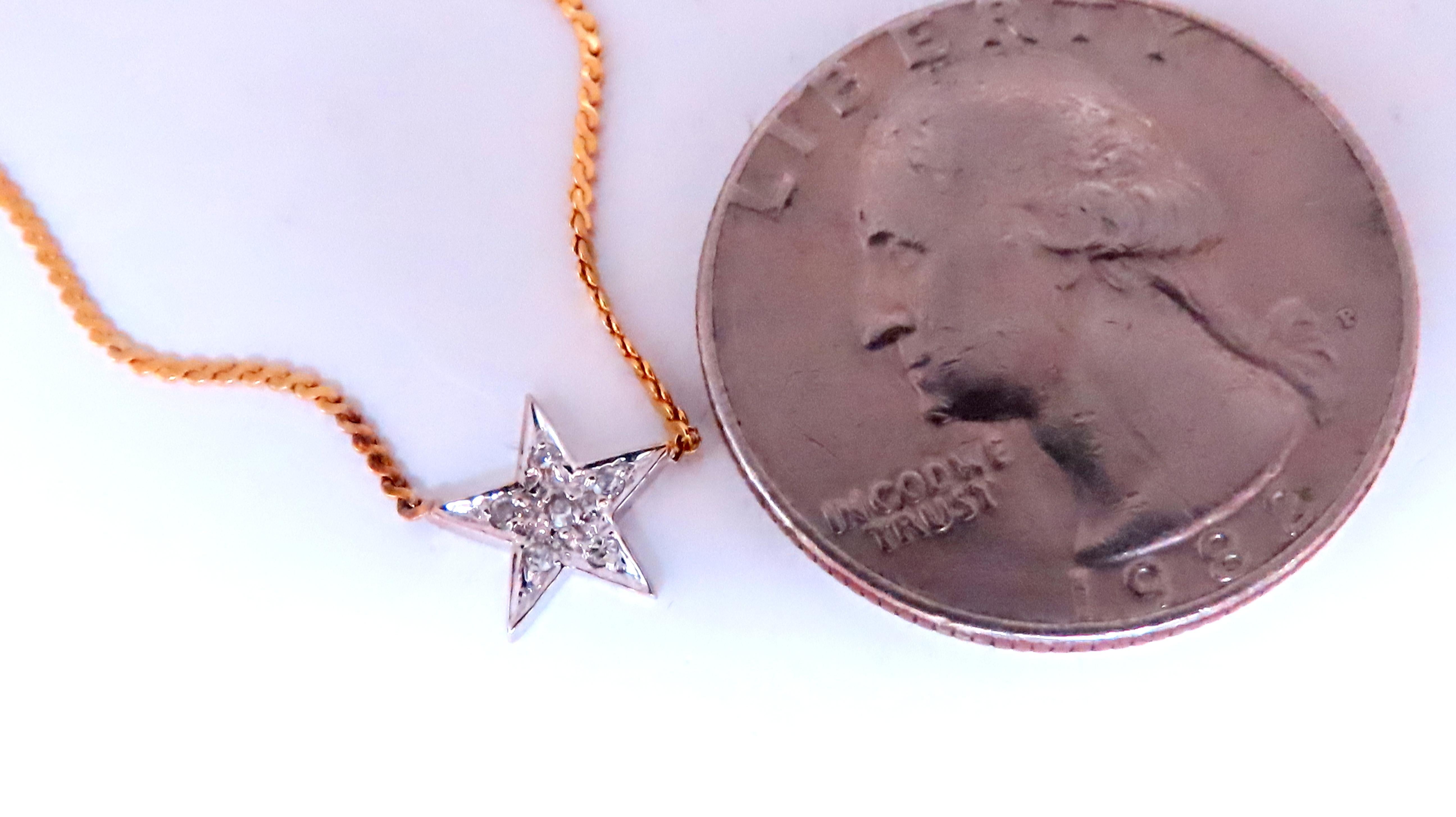 .05ct. Collar Petite Star de diamantes naturales Oro de 14 kt 12406 Corte redondo en venta