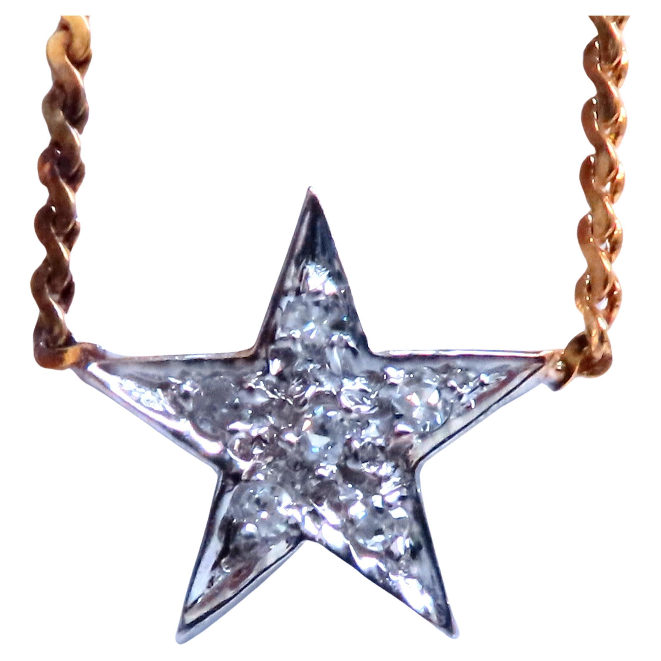 .05ct. Collana "Petite Star" con diamanti naturali, oro 14kt 12406*
