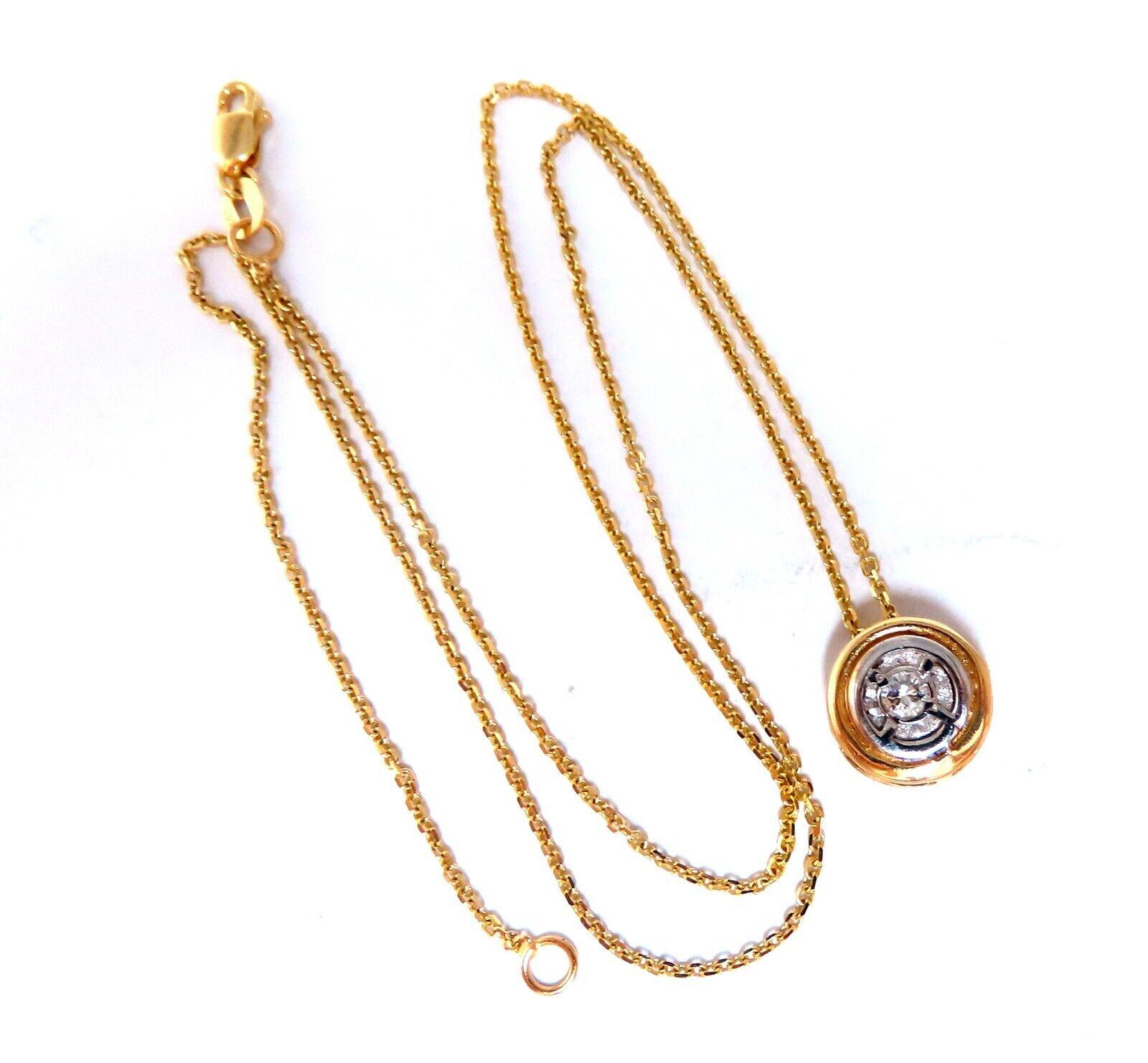 Round Cut .05ct Natural Round Diamonds Circle Pendant Necklace 14kt