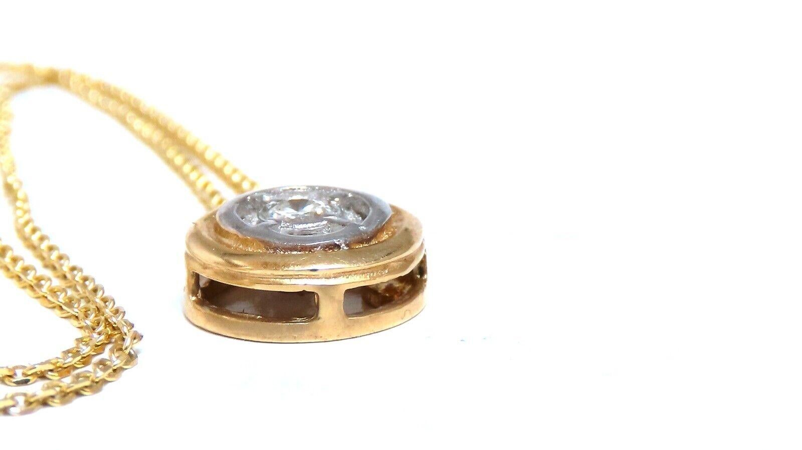 .05ct Natural Round Diamonds Circle Pendant Necklace 14kt In New Condition In New York, NY