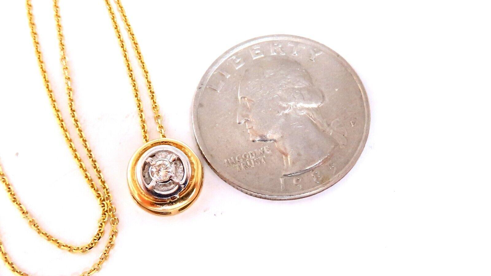 Women's or Men's .05ct Natural Round Diamonds Circle Pendant Necklace 14kt