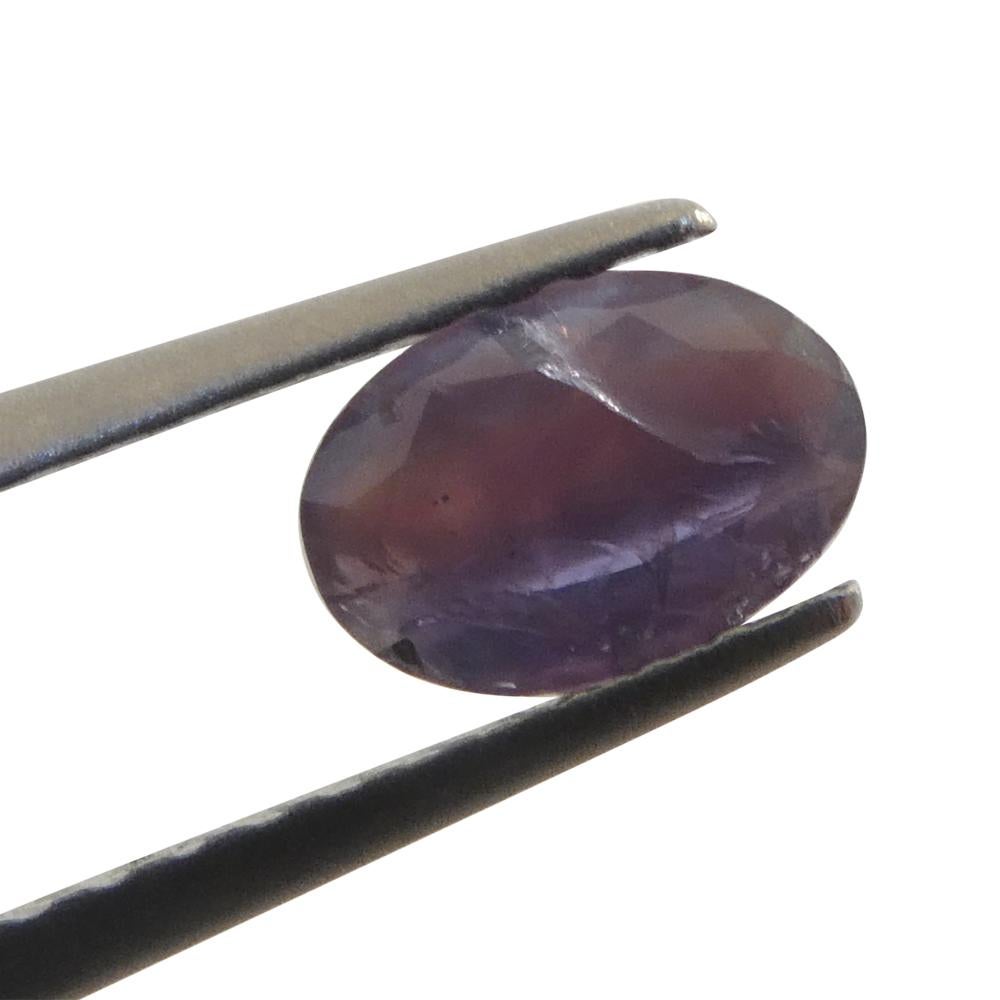 0.5ct Oval Bluish Green to Pinkish Purple Alexandrite from India In New Condition For Sale In Toronto, Ontario