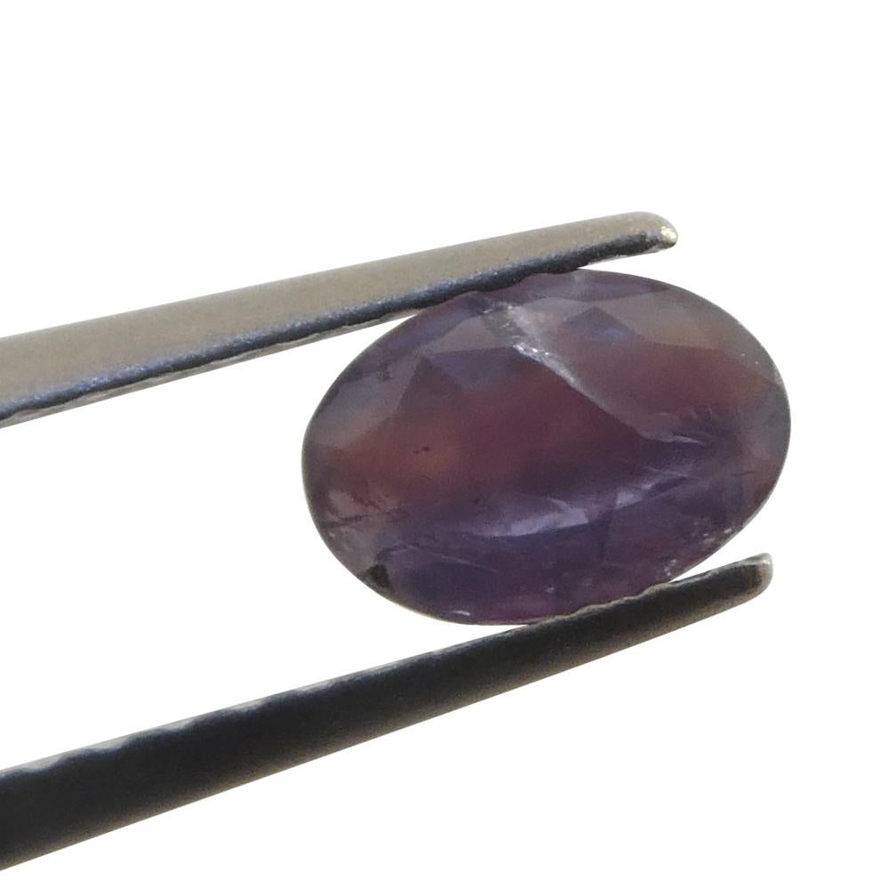 Women's or Men's 0.5ct Oval Bluish Green to Pinkish Purple Alexandrite from India For Sale