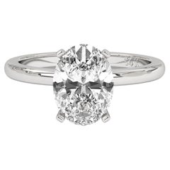 0.5CT Oval Cut Solitaire F-G Color with VS Clarity Lab Grown Diamond Ring