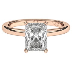 0.5CT Radiant Cut Solitaire F-G Color with VS Clarity Lab Grown Diamond Ring