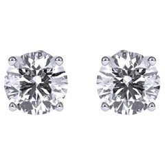 0.5CT Round Cut Solitaire Lab-Grown Diamond Stud 4 Prong Martini Earrings