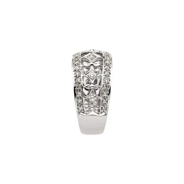 0,5 Karat natürlicher Diamant 14K Weißgold Ring (Brillantschliff) im Angebot