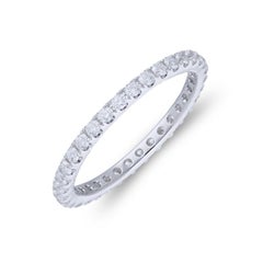 0.6 Carat Diamond Wedding Band 1981 Classic Collection Ring in 14K White Gold