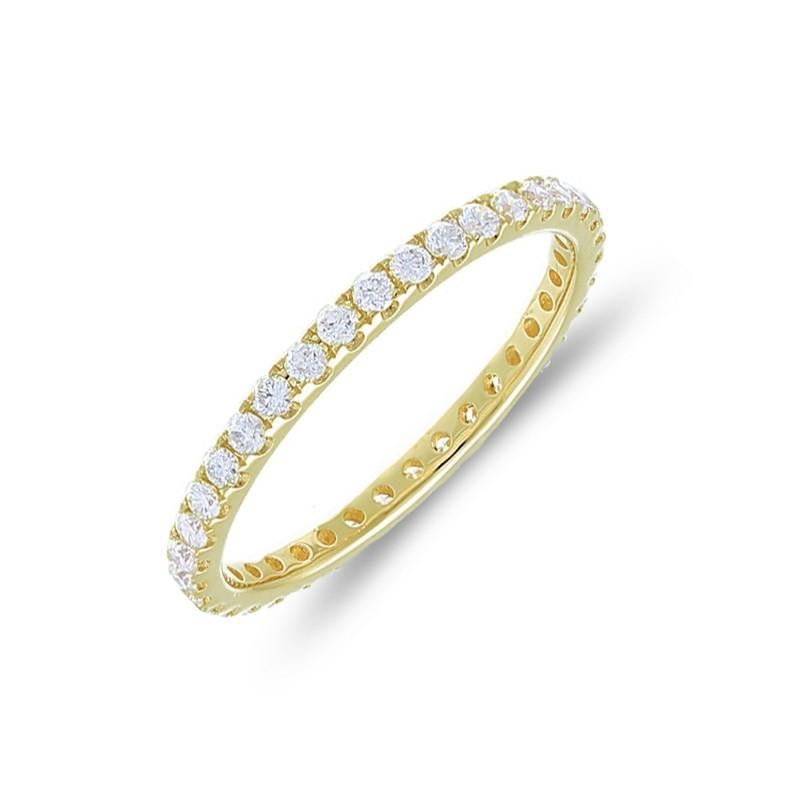 Round Cut 0.6 Carat Diamond Wedding Band 1981 Classic Collection Ring in 14K Yellow Gold For Sale