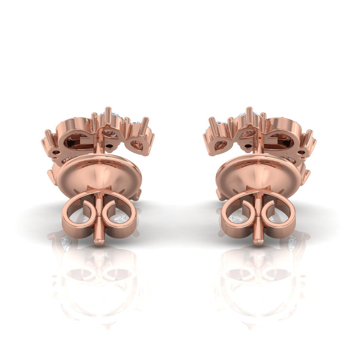 0.6 Karat birnenförmiger runder Diamant im Brillantschliff Ohrringe 14 Karat Roségold Schmuck (Tropfenschliff) im Angebot