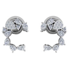 0.6 Carat SI/H Pear Round Brilliant Cut Diamond Earrings 18 Karat White Gold
