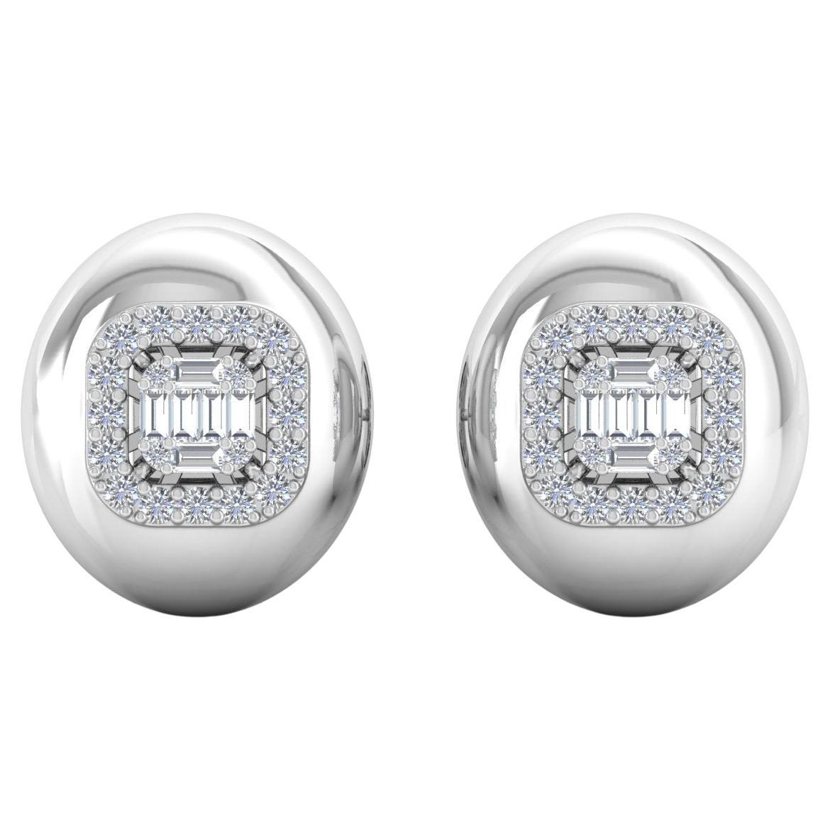 Natural Diamond Stud Earrings Round 0.50 ct. tw. (H-I, SI1-SI2) 14k White  Gold 4-Prong Basket