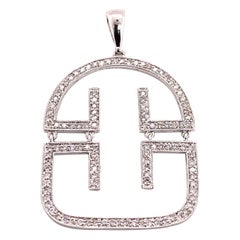 0.6 Carat White Diamond Modern Pendant Necklace