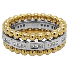 0.6 Carats White Diamond White and Yellow Gold Ring