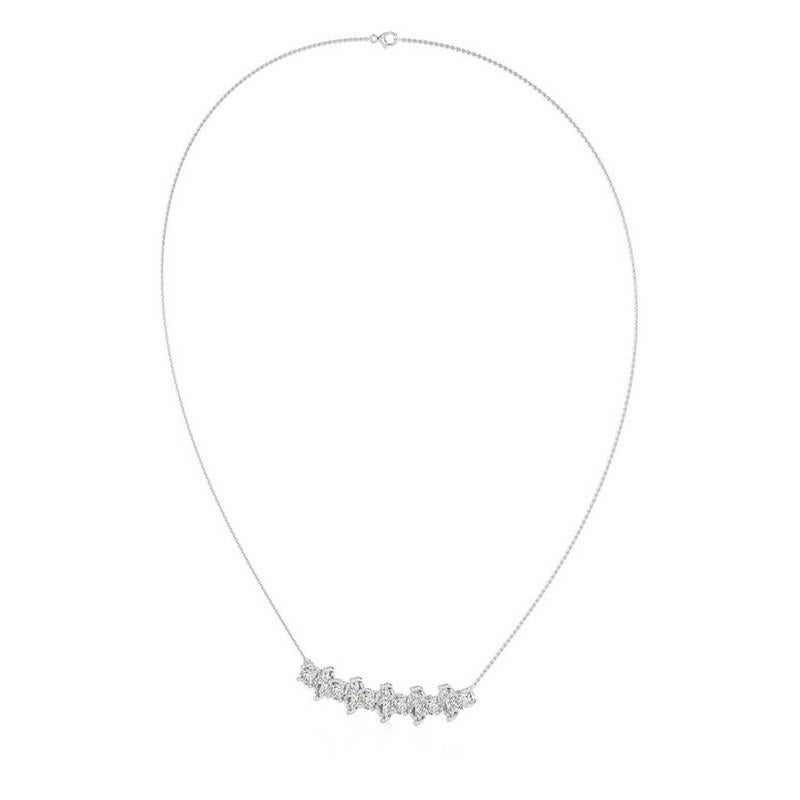 Moderne 0.6 CTW round diamonds 14K White gold Classic Collection Delicate Necklace en vente