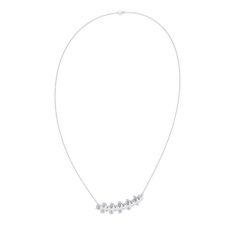 Taille ronde 0.6 CTW round diamonds 14K White gold Classic Collection Delicate Necklace en vente