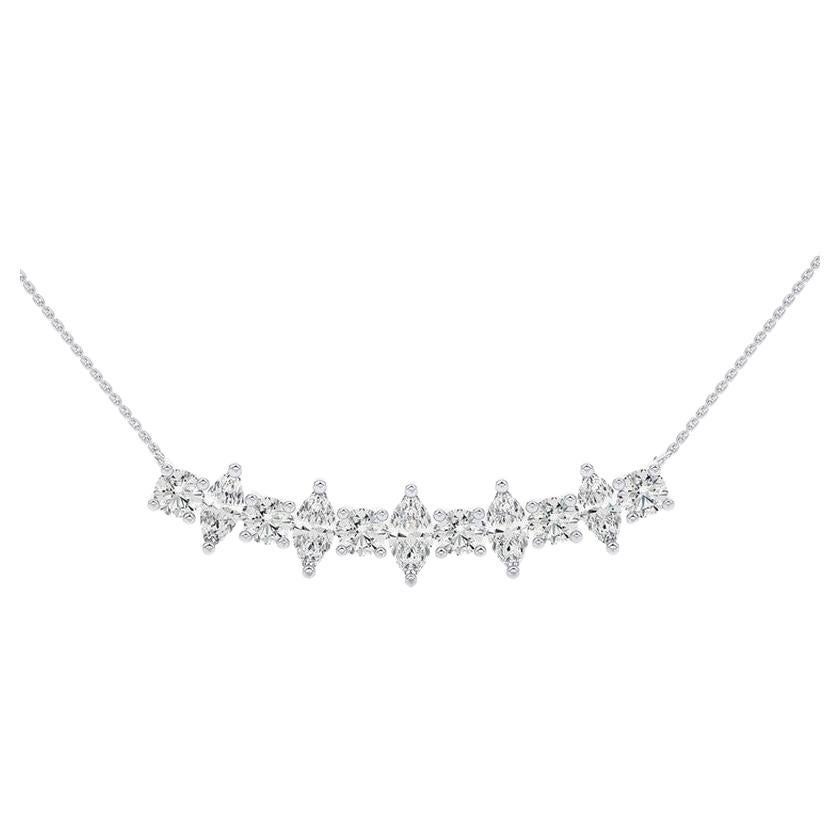 0.6 CTW round diamonds 14K White gold Classic Collection Delicate Necklace
