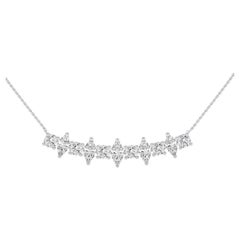 0.6 CTW round diamonds 14K White gold Classic Collection Delicate Necklace