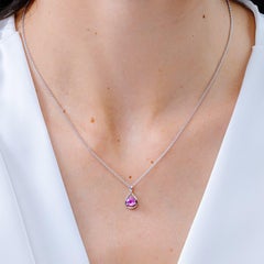 Collana "Infinity Twist" da donna in argento con zaffiro rosa da 0,6 CTW in montatura solitaria