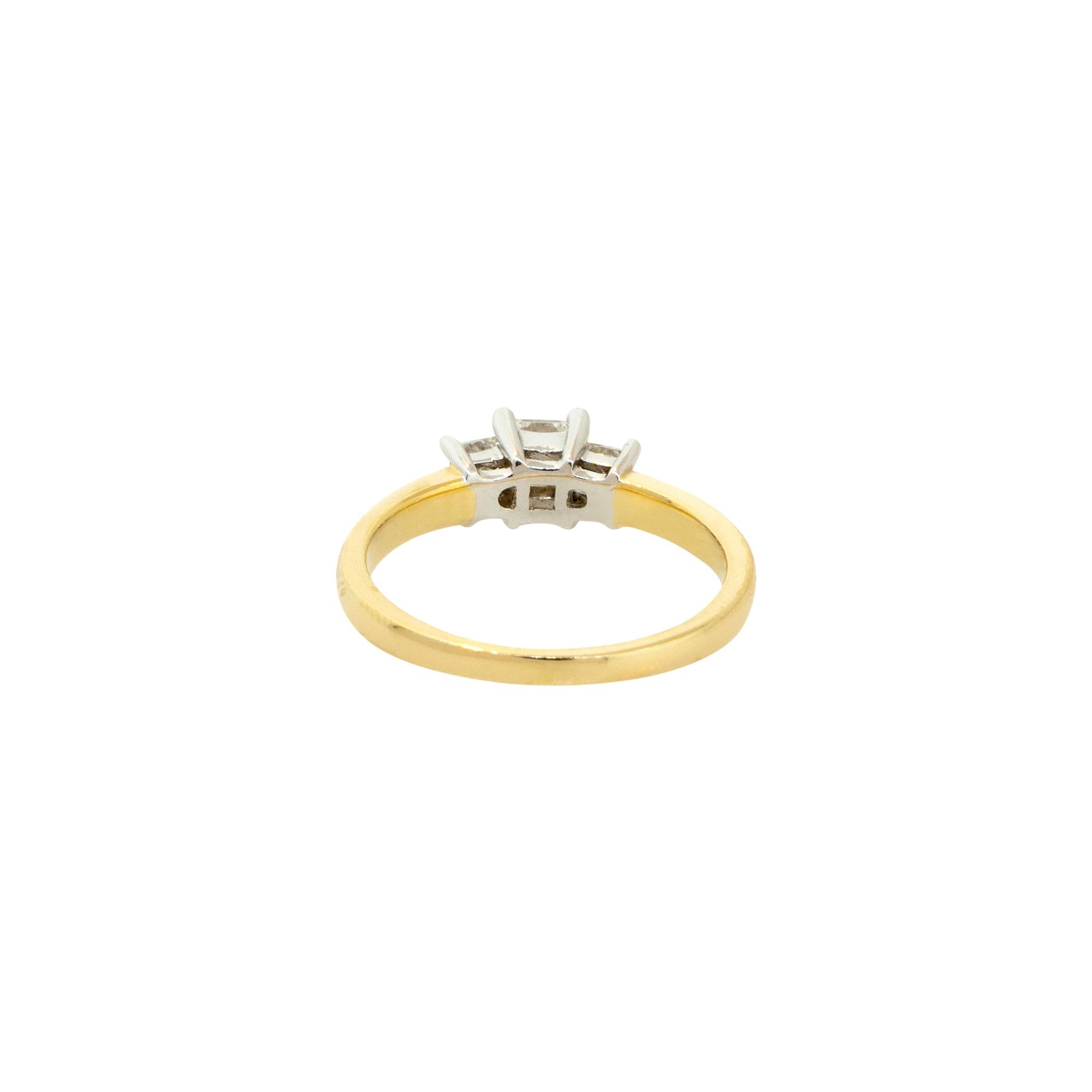 Women's 0.60 Carat 3 Diamond Engagement Ring and Wedding Band Set 14 Karat In Stock For Sale