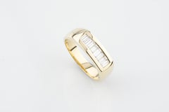 0.60 Carat Baguette Diamond Plaque Ring in Yellow Gold