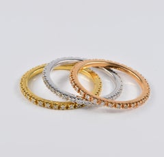 0.60 Carat Brilliant Cut Diamond Trio Eternity Rings