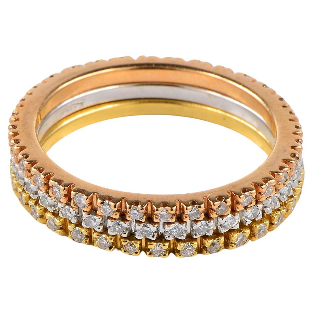 Trio-Eternity-Ringe mit 0,60 Karat Diamanten im Brillantschliff im Angebot