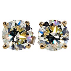 3/5 Carat Ct Natural Real Solitaire Diamond Stud Ears 14k Yellow Gold