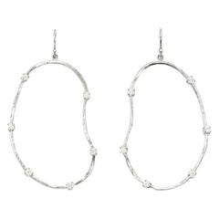 Susan Lister Locke Oyster Earrings with 0.60 Carat Diamonds in 18K White Gold