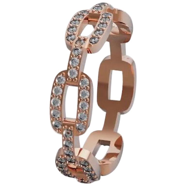 0.60 Carat Diamond Band Ring 18 Karat Rose Gold For Sale