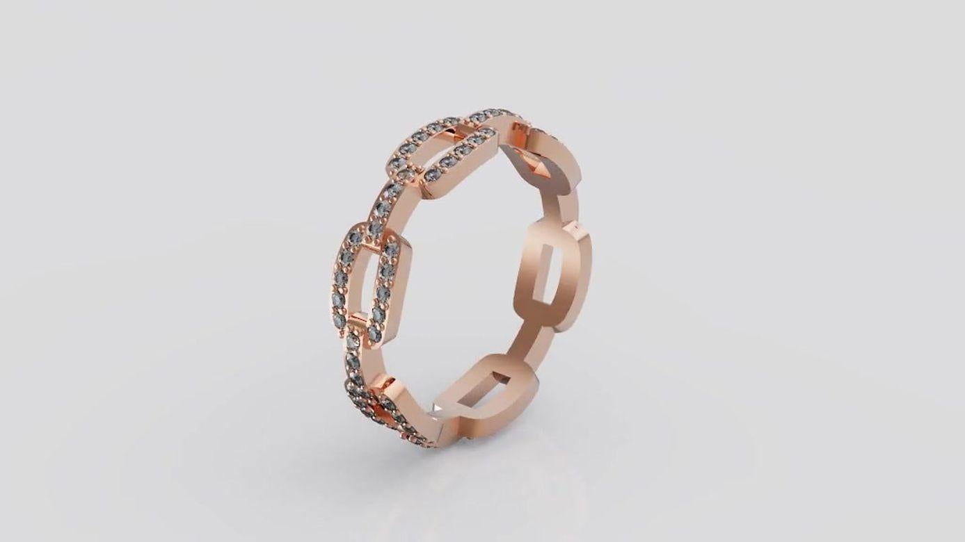 0.60 Band Ring stars 84 Round Cut Diamonds E-F /SI and set on 18K Rose Gold. 
Each Diamond diameter is about 1 mm. 
Ring Size is 6.5 and can be resized
Ring is 4.53 mm wide. 

*Our Beautiful hand crafted ring is customize to order.  Since beautiful