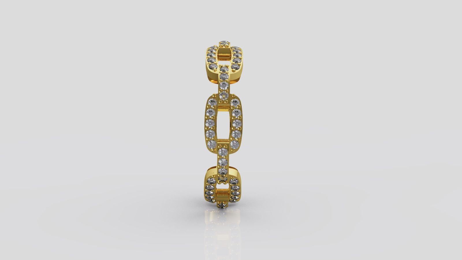 Round Cut 0.60 Carat Diamond Band Ring 18 Karat Yellow Gold For Sale