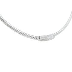 0.60 Carat Diamond Bar Ribbed Collar Necklace 18 Karat In Stock