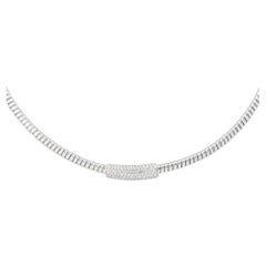 0,60 Karat Diamant Bar Ribbed Collar Halskette 18 Karat auf Lager